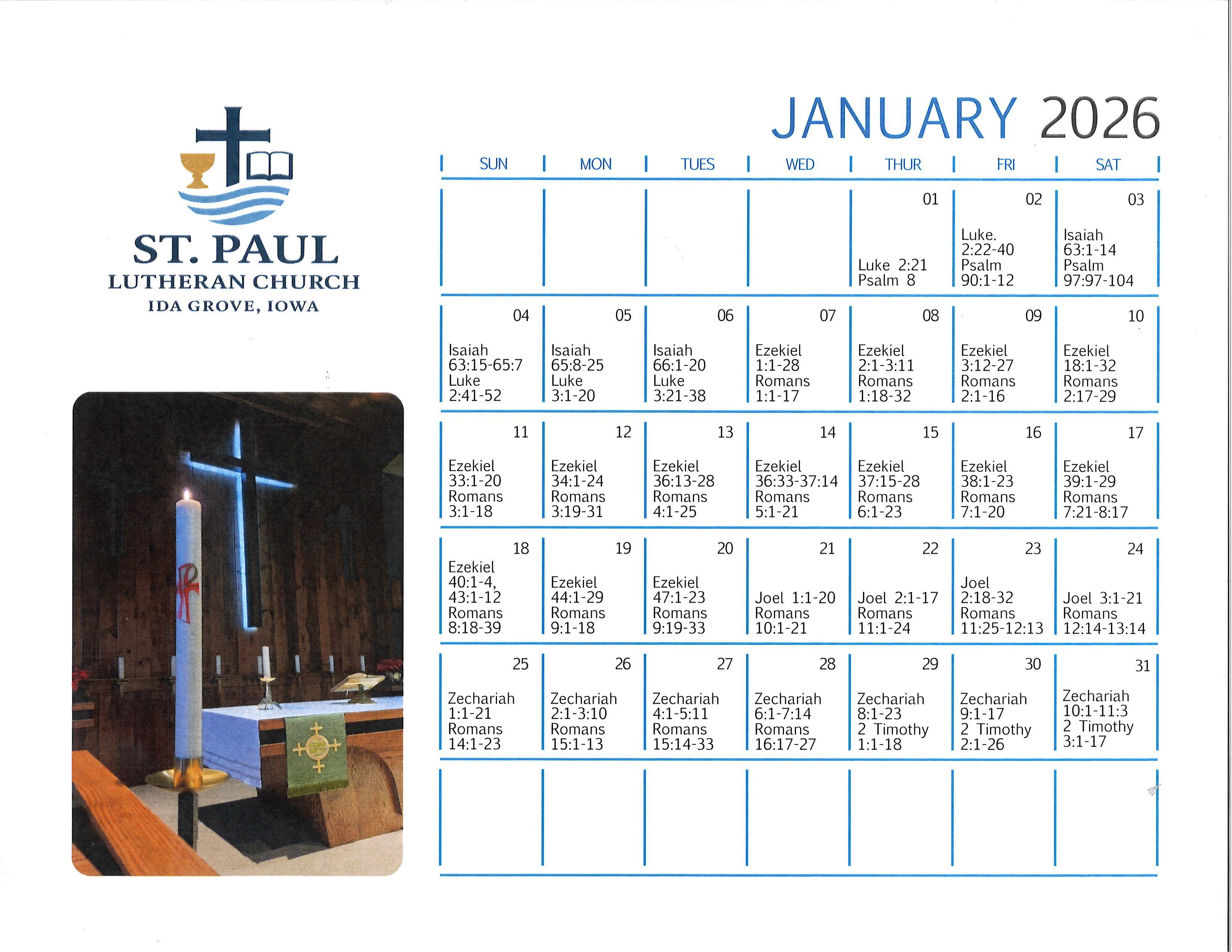 January scripture readings 2026